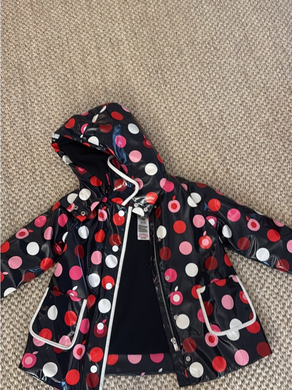 Jacadi Girls Polka Dot Rain Coat